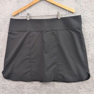 Sherpa Skort Skirt Women Size XL Black Adventure Gear Outdoor Hiking Zip Pockets